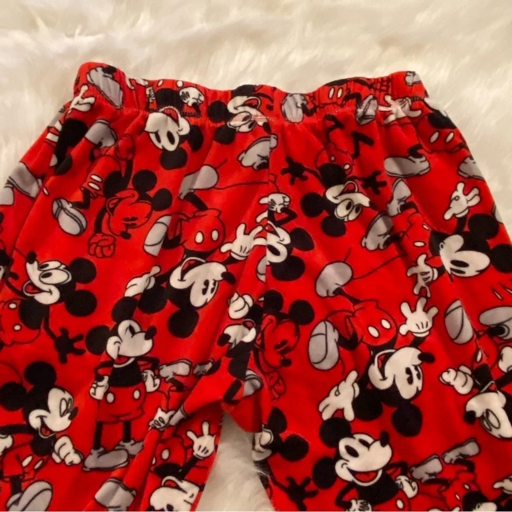 Disney Pajamas Womens Size L (12-14) Mickey Mouse Red Pull On Stretch - Picture 7 of 7